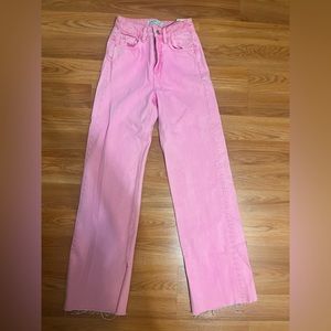 Pink High Waisted Wide Leg Primark jeans size 4 brand new never worn!